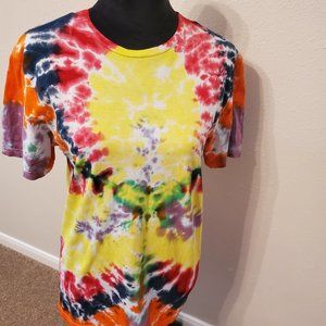 Tie Dye Boho Bohemia unisex short sleeve T-shirt size M. 100% cotton